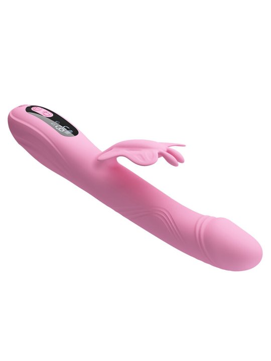 PRETTY LOVE BELLA VIBRADOR RABBIT CON ESTIMULACION MARIPOSA Y LED ROSA