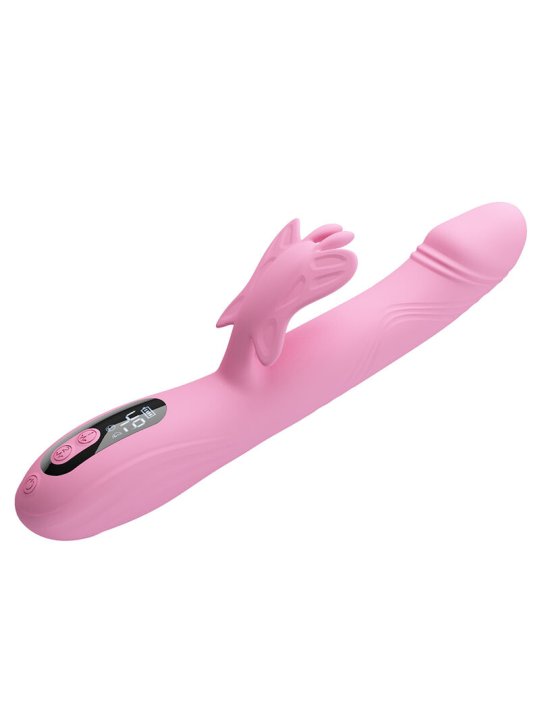 PRETTY LOVE BELLA VIBRADOR RABBIT CON ESTIMULACION MARIPOSA Y LED ROSA