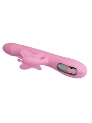 PRETTY LOVE BELLA VIBRADOR RABBIT CON ESTIMULACION MARIPOSA Y LED ROSA