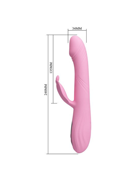 PRETTY LOVE BELLA VIBRADOR RABBIT CON ESTIMULACION MARIPOSA Y LED ROSA
