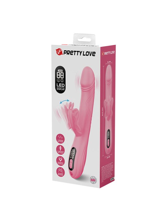 PRETTY LOVE BELLA VIBRADOR RABBIT CON ESTIMULACION MARIPOSA Y LED ROSA