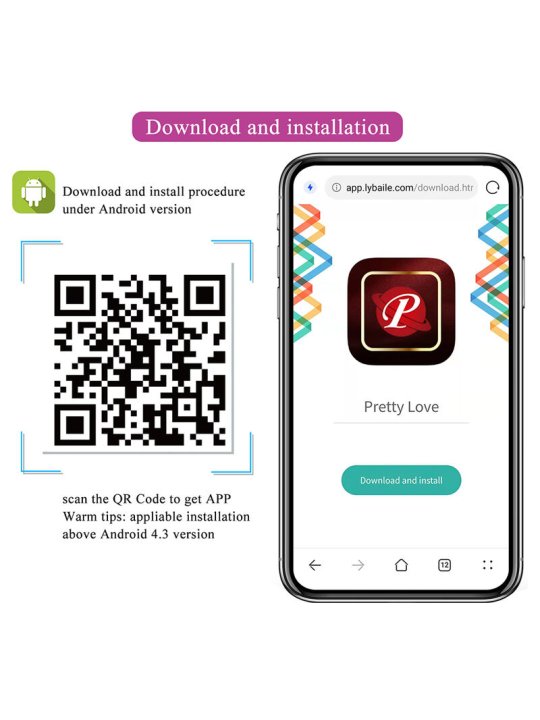 PRETTY LOVE HAZELYNN MASAJEADOR APP CONTROL 12 FUNCIONES ROSA