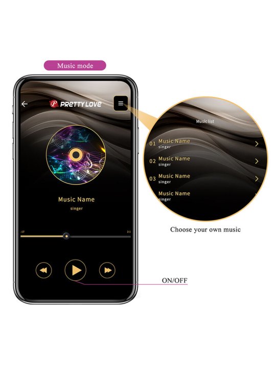 PRETTY LOVE HAZELYNN MASAJEADOR APP CONTROL 12 FUNCIONES ROSA