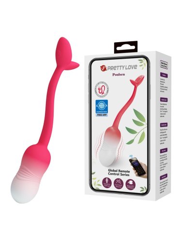 PRETTY LOVE HUEVO VIBRADOR PULSEN CONTROL APP 12 FUNCIONES RECARGABLE USB ROSA