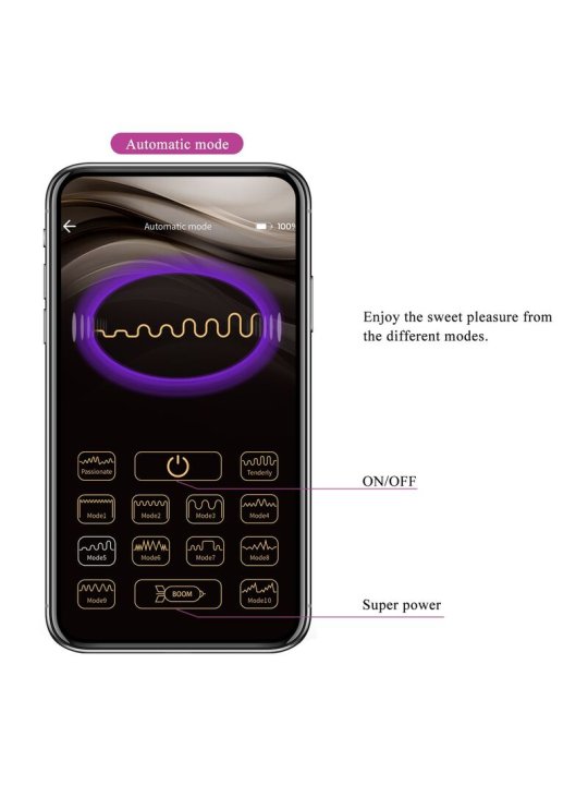 PRETTY LOVE HUEVO VIBRADOR PULSEN CONTROL APP 12 FUNCIONES RECARGABLE USB ROSA