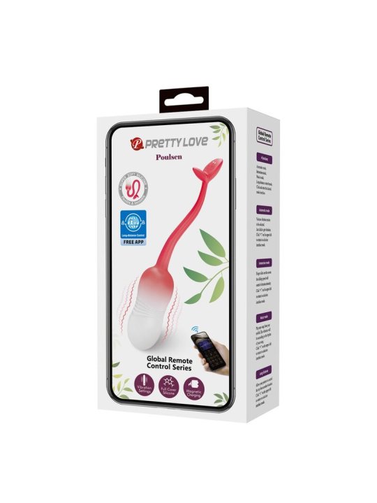 PRETTY LOVE HUEVO VIBRADOR PULSEN CONTROL APP 12 FUNCIONES RECARGABLE USB ROSA