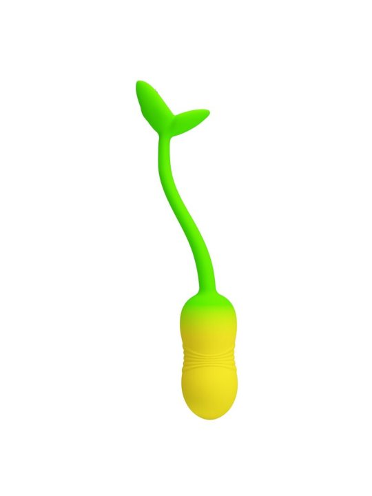 PRETTY LOVE HUEVO VIBRADOR PULSEN CONTROL APP 12 FUNCIONES RECARGABLE USB VERDE AMARILLO