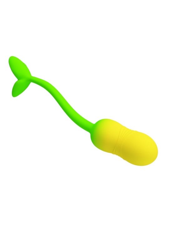PRETTY LOVE HUEVO VIBRADOR PULSEN CONTROL APP 12 FUNCIONES RECARGABLE USB VERDE AMARILLO
