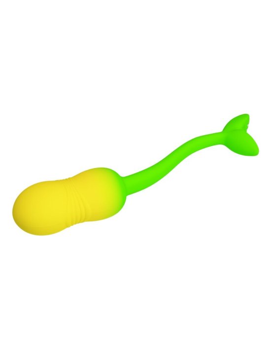 PRETTY LOVE HUEVO VIBRADOR PULSEN CONTROL APP 12 FUNCIONES RECARGABLE USB VERDE AMARILLO