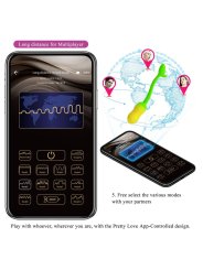 PRETTY LOVE HUEVO VIBRADOR PULSEN CONTROL APP 12 FUNCIONES RECARGABLE USB VERDE AMARILLO