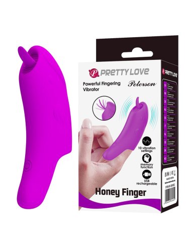 PRETTY LOVE PETERSON HONEY FINGER VIBRADOR DE DEDO RECARGABLE MORADO