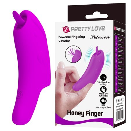 PRETTY LOVE PETERSON HONEY FINGER VIBRADOR DE DEDO RECARGABLE MORADO