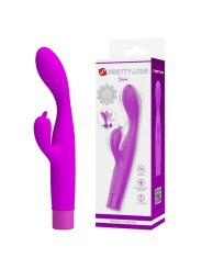 PRETTY LOVE JENE VIBRADOR DOBLE ESTIMULACION PARA PUNTO G Y CLITORIS MORADO