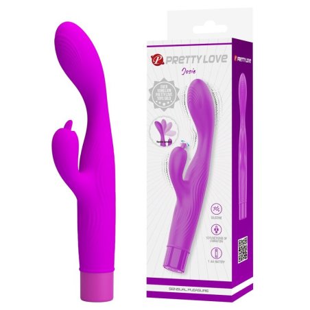 PRETTY LOVE JENE VIBRADOR DOBLE ESTIMULACION PARA PUNTO G Y CLITORIS MORADO