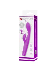 PRETTY LOVE JENE VIBRADOR DOBLE ESTIMULACION PARA PUNTO G Y CLITORIS MORADO