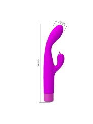 PRETTY LOVE JENE VIBRADOR DOBLE ESTIMULACION PARA PUNTO G Y CLITORIS MORADO