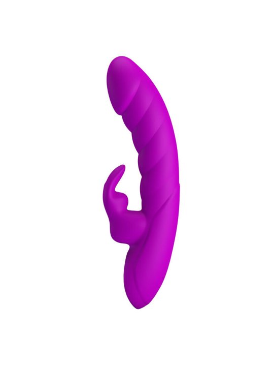 PRETTY LOVE MONICA VIBRADOR DOBLE ESTIMULACION PARA PUNTO G Y CLITORIS RECARGABLE MORADO