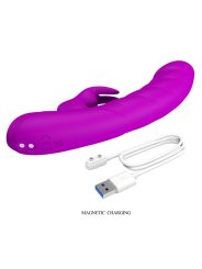 PRETTY LOVE MONICA VIBRADOR DOBLE ESTIMULACION PARA PUNTO G Y CLITORIS RECARGABLE MORADO