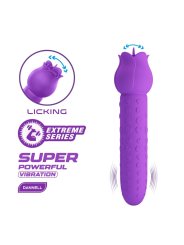 PRETTY LOVE DANNELL VIBRADOR CON ESTIMULACION ORAL Y CLITORAL RECARGABLE MORADO