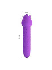 PRETTY LOVE DANNELL VIBRADOR CON ESTIMULACION ORAL Y CLITORAL RECARGABLE MORADO