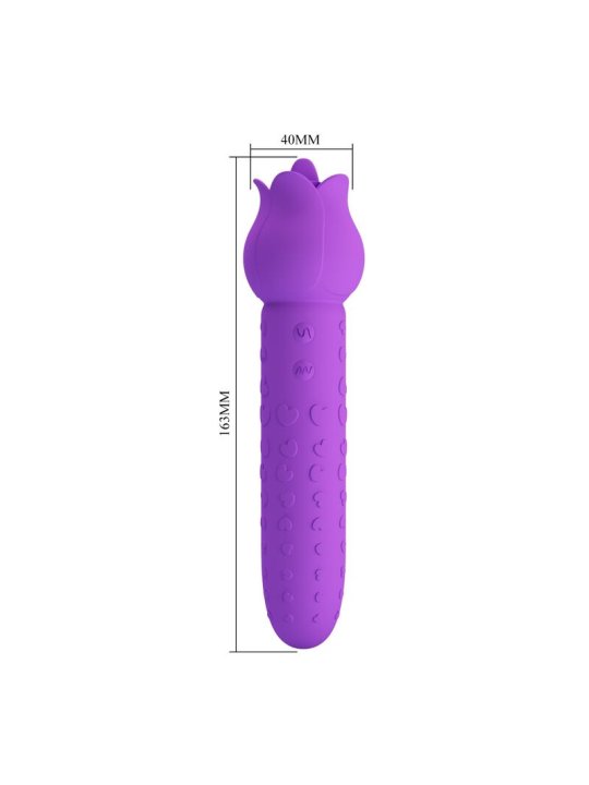 PRETTY LOVE DANNELL VIBRADOR CON ESTIMULACION ORAL Y CLITORAL RECARGABLE MORADO
