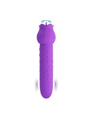 PRETTY LOVE DANNELL VIBRADOR CON ESTIMULACION ORAL Y CLITORAL RECARGABLE MORADO