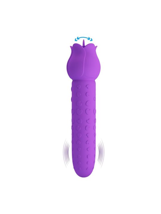 PRETTY LOVE DANNELL VIBRADOR CON ESTIMULACION ORAL Y CLITORAL RECARGABLE MORADO