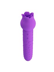 PRETTY LOVE DANNELL VIBRADOR CON ESTIMULACION ORAL Y CLITORAL RECARGABLE MORADO