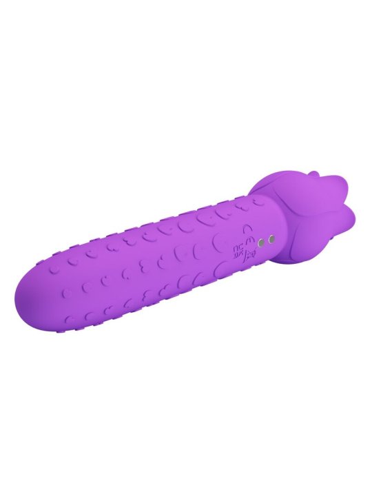 PRETTY LOVE DANNELL VIBRADOR CON ESTIMULACION ORAL Y CLITORAL RECARGABLE MORADO