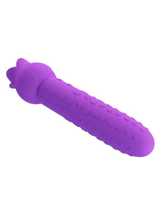 PRETTY LOVE DANNELL VIBRADOR CON ESTIMULACION ORAL Y CLITORAL RECARGABLE MORADO