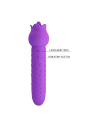 PRETTY LOVE DANNELL VIBRADOR CON ESTIMULACION ORAL Y CLITORAL RECARGABLE MORADO