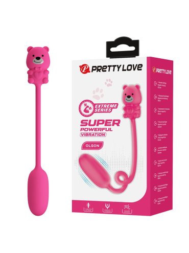 PRETTY LOVE OLSON HUEVO VIBRADOR CON MANDO POR CABLE RECARGABLE ROSA