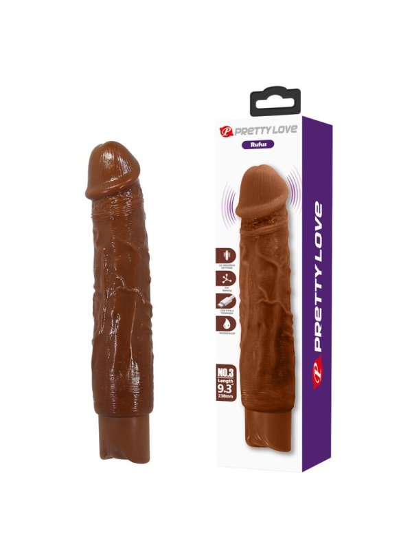 PRETTY LOVE DUKE VIBRADOR REALISTICO 235 CM O 48 CM COLOR MARRON