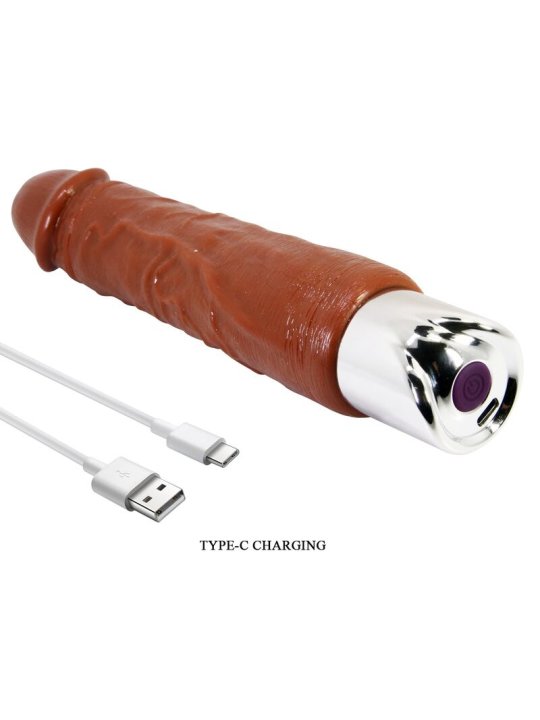 PRETTY LOVE DUKE VIBRADOR REALISTICO 235 CM O 48 CM COLOR MARRON