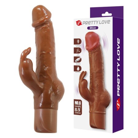 PRETTY LOVE ELLISON VIBRADOR RABBIT REALISTICO 226 CM O 42 CM COLOR MARRON