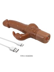 PRETTY LOVE ELLISON VIBRADOR RABBIT REALISTICO 226 CM O 42 CM COLOR MARRON