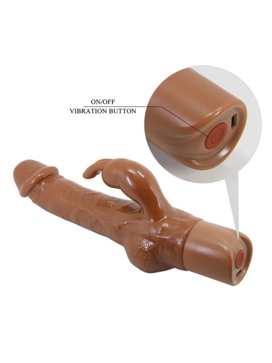 PRETTY LOVE ELLISON VIBRADOR RABBIT REALISTICO 226 CM O 42 CM COLOR MARRON