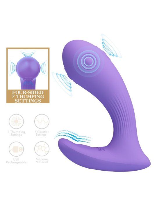 PRETTY LOVE ANDROMEDA VIBRADOR DE DOBLE ESTIMULACION RECARGABLE MORADO