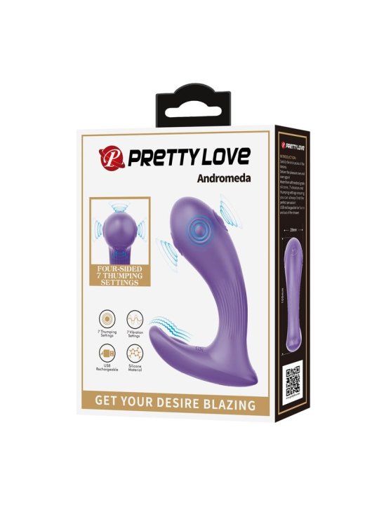 PRETTY LOVE ANDROMEDA VIBRADOR DE DOBLE ESTIMULACION RECARGABLE MORADO
