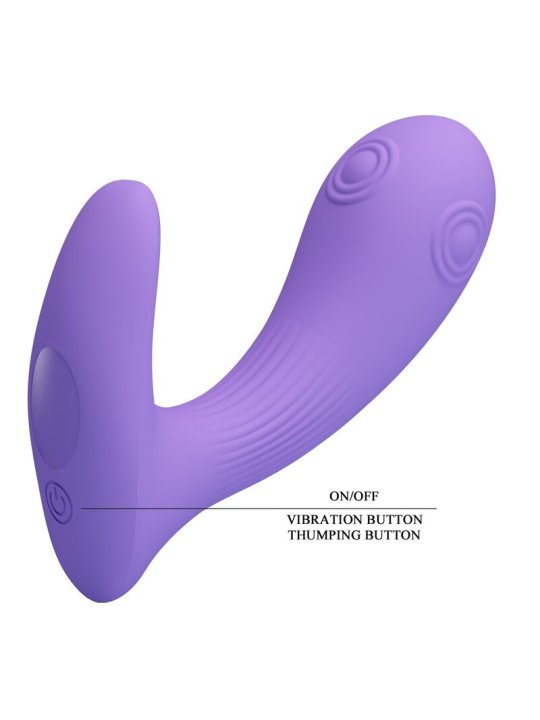 PRETTY LOVE ANDROMEDA VIBRADOR DE DOBLE ESTIMULACION RECARGABLE MORADO
