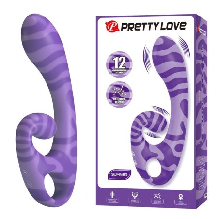 PRETTY LOVE SUMMER VIBRADOR DOBLE CON ASA 19 CM O 35 CM MORADO