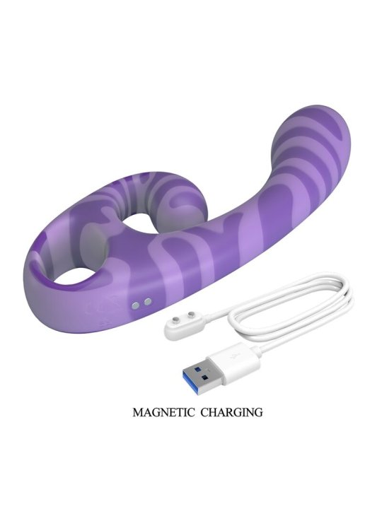 PRETTY LOVE SUMMER VIBRADOR DOBLE CON ASA 19 CM O 35 CM MORADO