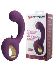 PRETTY LOVE BRYNNLEE VIBRADOR CON ESTIMULADOR ORAL RECARGABLE 10 VIBRACIONES Y 5 FUNCIONES DE LAMIDO MORADO
