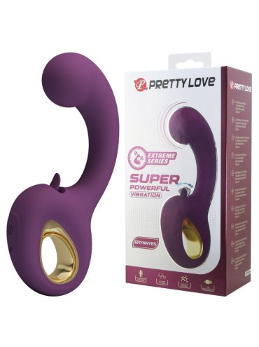 PRETTY LOVE BRYNNLEE VIBRADOR CON ESTIMULADOR ORAL RECARGABLE 10 VIBRACIONES Y 5 FUNCIONES DE LAMIDO MORADO