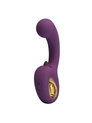PRETTY LOVE BRYNNLEE VIBRADOR CON ESTIMULADOR ORAL RECARGABLE 10 VIBRACIONES Y 5 FUNCIONES DE LAMIDO MORADO