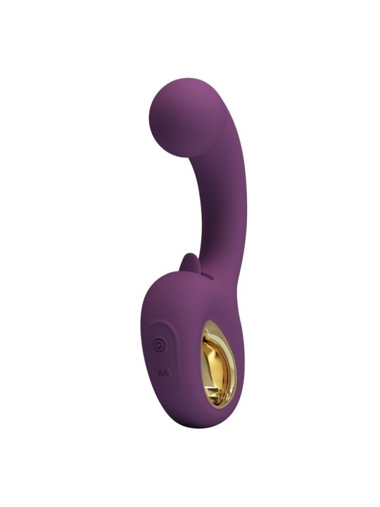 PRETTY LOVE BRYNNLEE VIBRADOR CON ESTIMULADOR ORAL RECARGABLE 10 VIBRACIONES Y 5 FUNCIONES DE LAMIDO MORADO