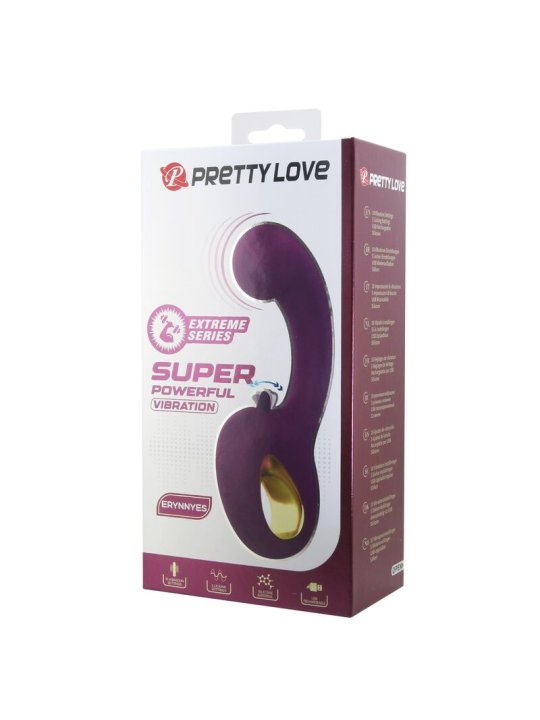 PRETTY LOVE BRYNNLEE VIBRADOR CON ESTIMULADOR ORAL RECARGABLE 10 VIBRACIONES Y 5 FUNCIONES DE LAMIDO MORADO