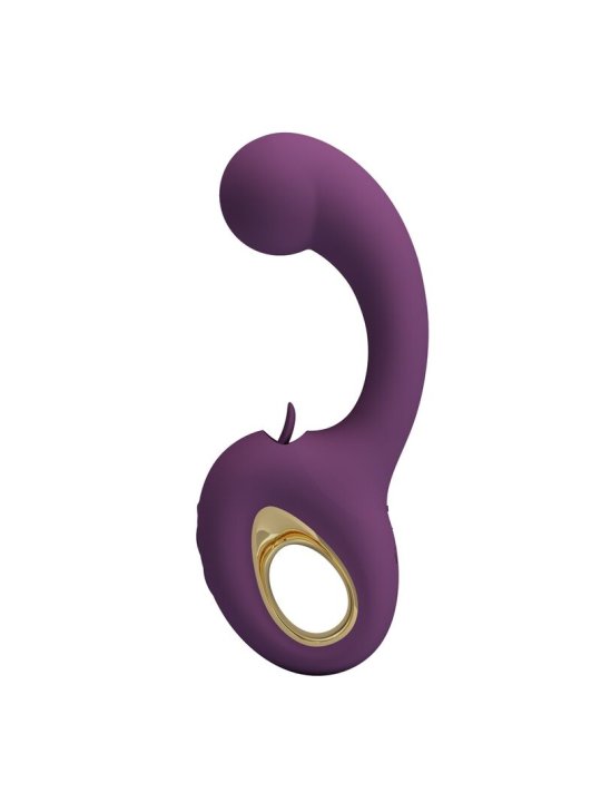 PRETTY LOVE BRYNNLEE VIBRADOR CON ESTIMULADOR ORAL RECARGABLE 10 VIBRACIONES Y 5 FUNCIONES DE LAMIDO MORADO