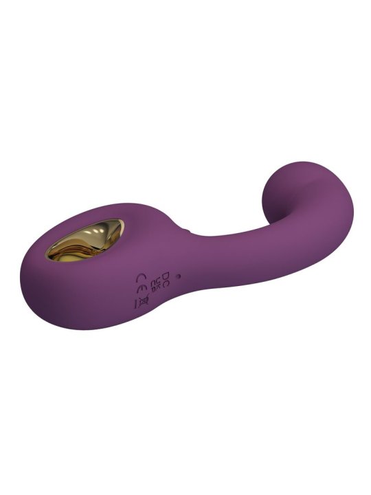 PRETTY LOVE BRYNNLEE VIBRADOR CON ESTIMULADOR ORAL RECARGABLE 10 VIBRACIONES Y 5 FUNCIONES DE LAMIDO MORADO
