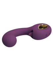 PRETTY LOVE BRYNNLEE VIBRADOR CON ESTIMULADOR ORAL RECARGABLE 10 VIBRACIONES Y 5 FUNCIONES DE LAMIDO MORADO